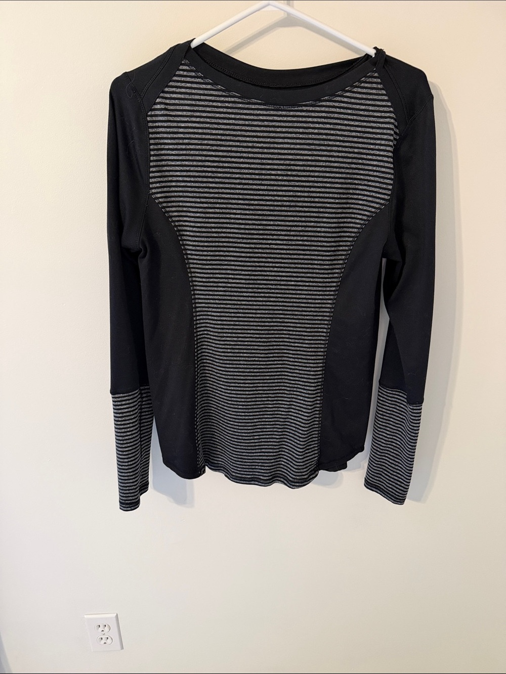 Velocity Black & Gray Striped Long-Sleeve